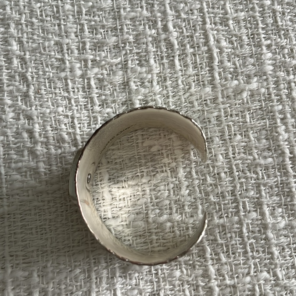 Rustic Cuff Silver Gold Two Tone Wide Cuff Bracel… - image 6